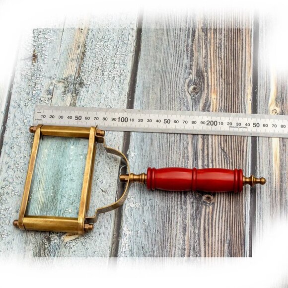 Brass Magnifying Glass Handheld Magnifier For Reading Home Decoration Gifts - Picture 4 of 8